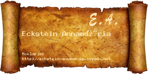 Eckstein Annamária névjegykártya